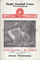 London Counties v New Zealand 1935 rugby  Programmes